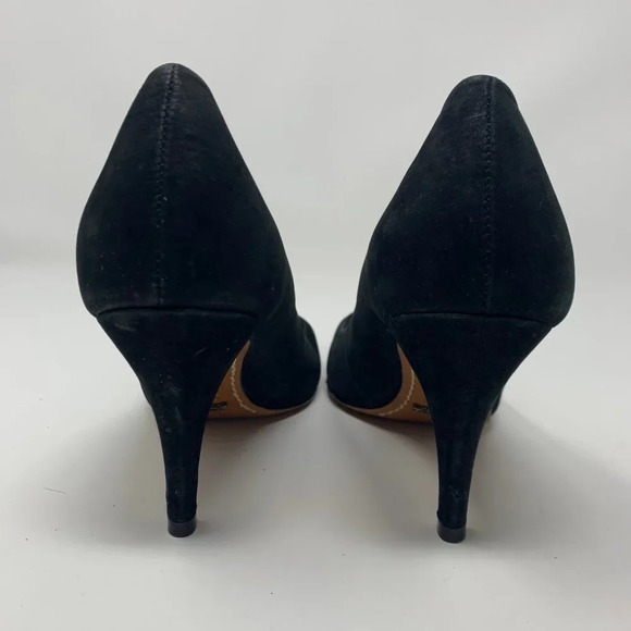 Schutz Black Suede Closed Toe Classic Pumps Heels - Picture 5 of 8